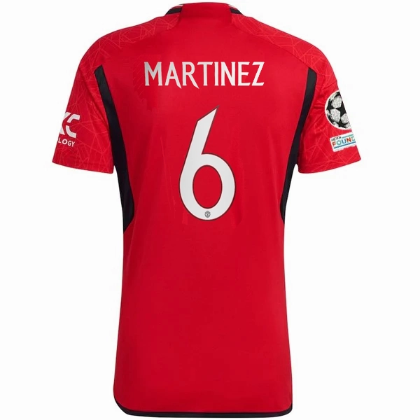 Eco Friendly Recycled Yarn Endurance Wear adidas Manchester United Authentic Lisandro Martinez Home Jersey 23/24 w/ Champions League Patches (Team College Red)