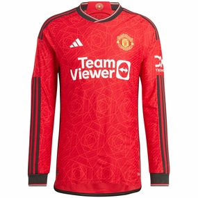 Layered Thermal Protection Soft Touch Interior adidas Manchester United Authentic Long Sleeve Home Jersey 23/24 (Team College Red)