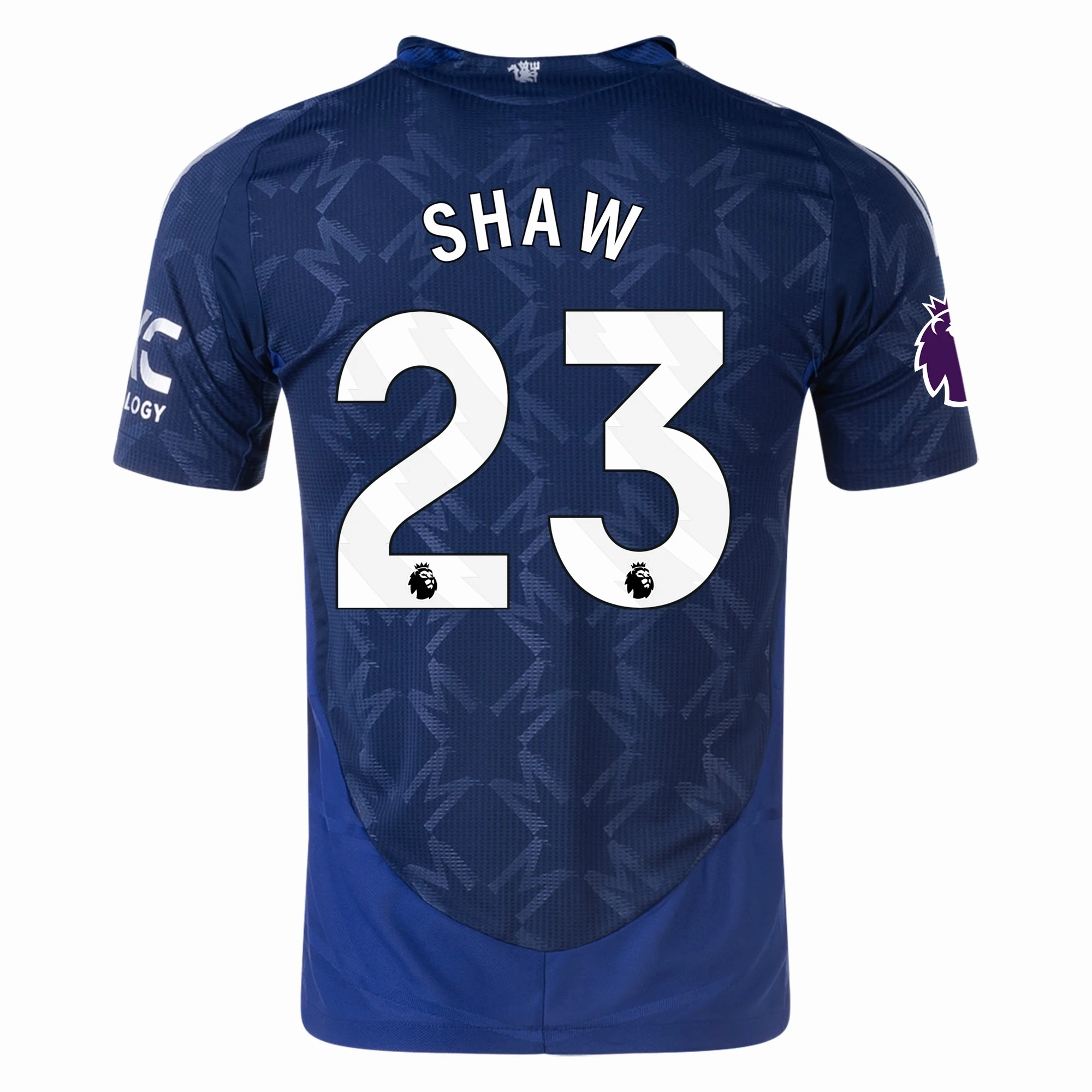 Raglan Sleeve Construction Advanced Sweat Wicking adidas Manchester United Authentic Luke Shaw Away w/ EPL Patch 24/25 (Night Indigo)