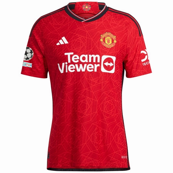 adidas Manchester United Authentic Mason Mount Home Jersey 23/24 w/ Champions League Patches (Team College Red) Any Move