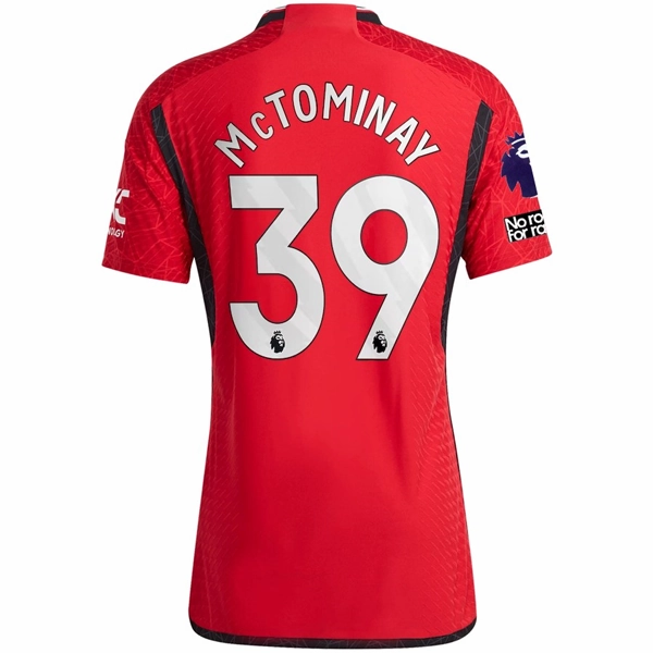 adidas Manchester United Authentic Scott McTominay Home Jersey 23/24 w/ EPL   No Room For Racism Patches (Team College Red) Breathable Base Strategic Ventilation Zones