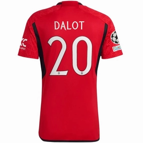 Reinforced Armholes Comfort Layer adidas Manchester United Diogo Dalot Home Jersey 23/24 w/ Champions League Patches (Team College Red)