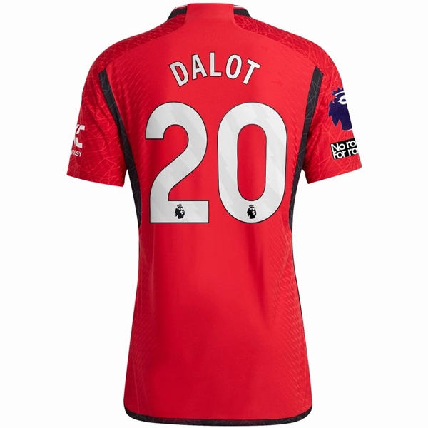 Quick Cooling System Functional Design adidas Manchester United Diogo Dalot Home Jersey 23/24 w/ EPL   No Room For Racism Patches (Team College Red)