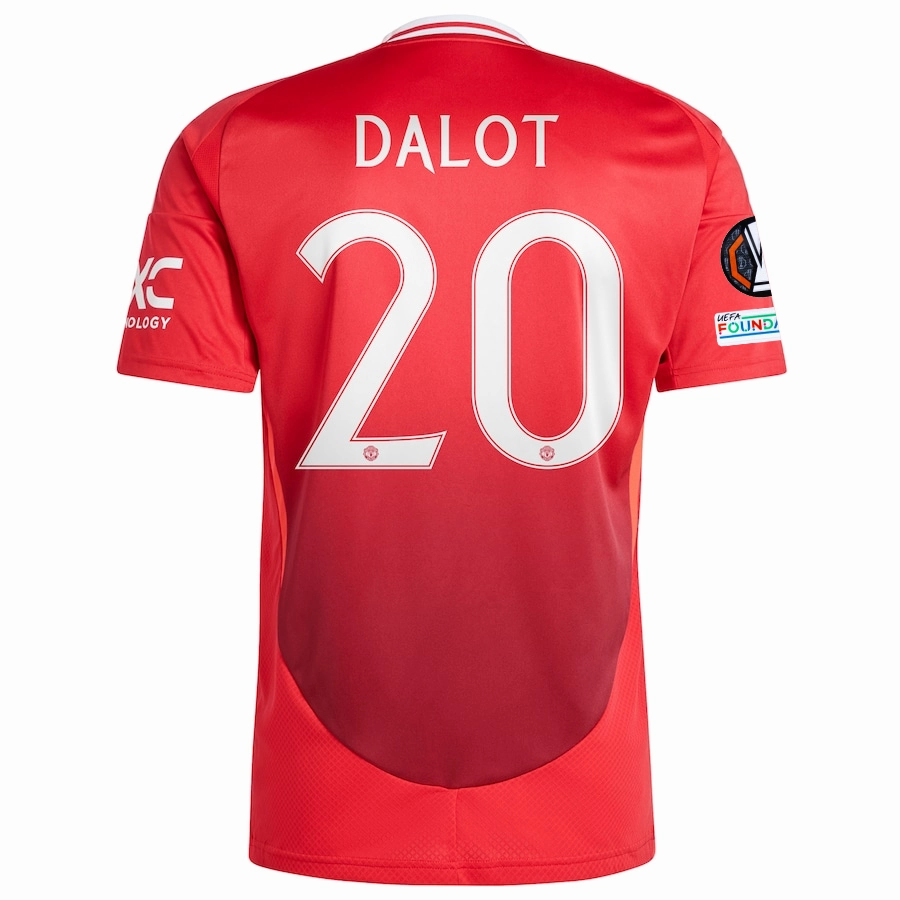 adidas Manchester United Diogo Dalot Home Jersey w/ Europa League Patches 24/25 (MUFC Red) Peak Comfort