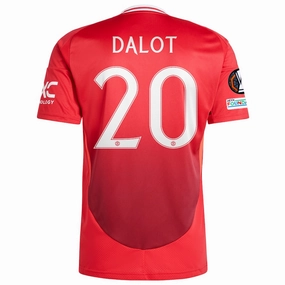 adidas Manchester United Diogo Dalot Home Jersey w/ Europa League Patches 24/25 (MUFC Red) Peak Comfort