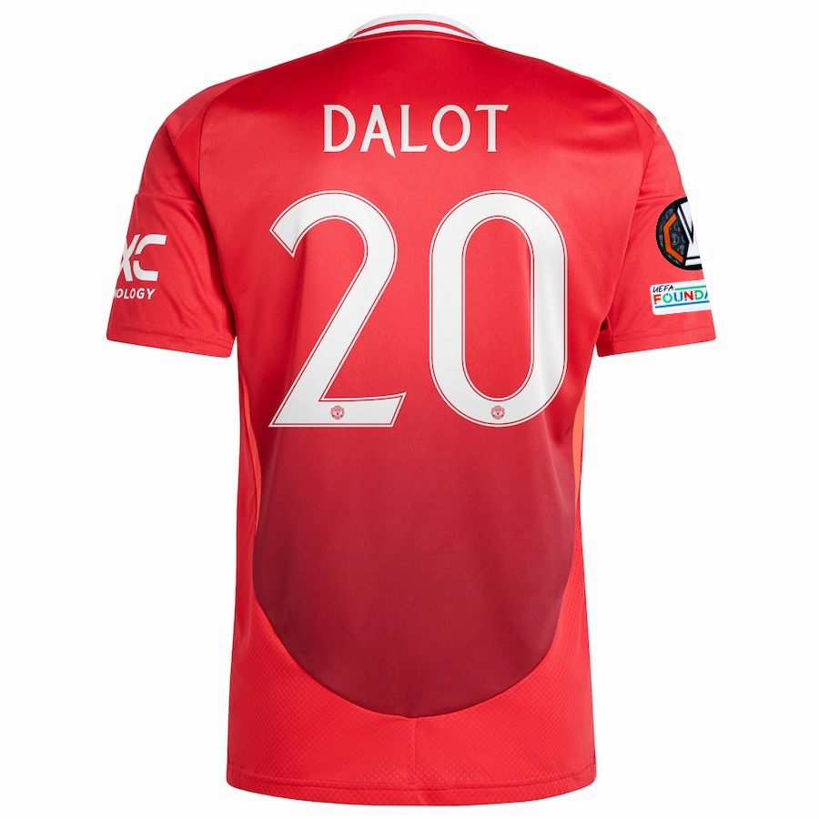 adidas Manchester United Diogo Dalot Home Jersey w/ Europa League Patches 24/25 (MUFC Red) Performance Driven Design