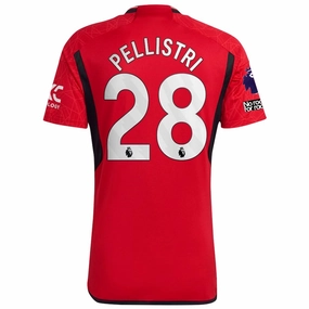 Dynamic Ergonomic Fit Flex Foam Reinforced adidas Manchester United Facundo Pellistri Home Jersey 23/24 w/ EPL   No Room For Racism Patches (Team College Red)
