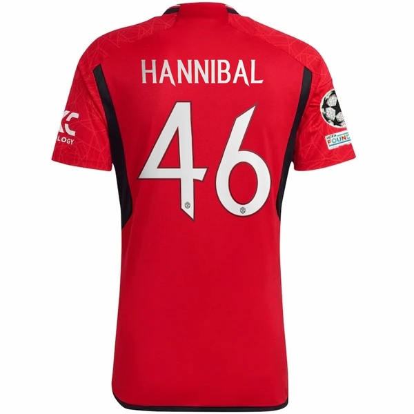 Adaptable Fit adidas Manchester United Hannibal Mejbri Home Jersey 23/24 w/ Champions League Patches (Team College Red)