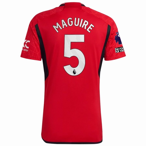 adidas Manchester United Harry Maguire Home Jersey 23/24 w/ EPL   No Room For Racism Patches (Team College Red) Zero Waste Manufacturing Process