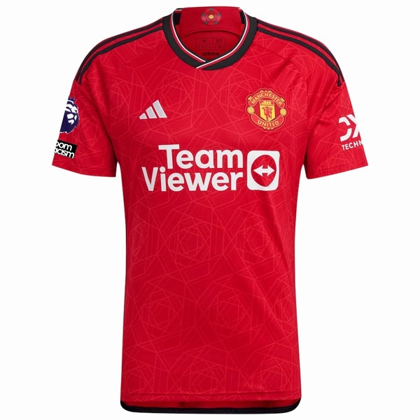 adidas Manchester United Harry Maguire Home Jersey 23/24 w/ EPL   No Room For Racism Patches (Team College Red) Mesh Design Flex Performance