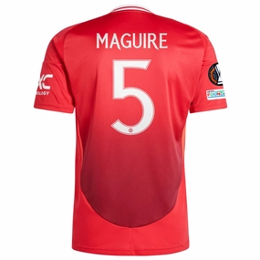 adidas Manchester United Harry Maguire Home Jersey w/ Europa League Patches 24/25 (MUFC Red) Non Binding Edgework Performance Driven Structure