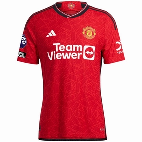 Active Edge Easy Fit Wear adidas Manchester United Home Authentic Jersey 23/24 w/ EPL   No Room For Racism Patches (Team College Red)