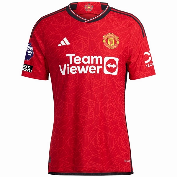adidas Manchester United Home Authentic Jersey 23/24 w/ EPL   No Room For Racism Patches (Team College Red) Quick Release Moisture Transfer