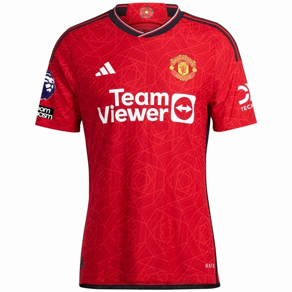 Active Edge Easy Fit Wear adidas Manchester United Home Authentic Jersey 23/24 w/ EPL   No Room For Racism Patches (Team College Red)