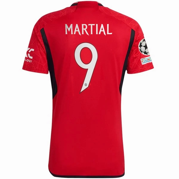 adidas Manchester United Home Authentic Jersey Anthony Martial 23/24 w/ Champions League Patches (Team College Red) Speed Fit