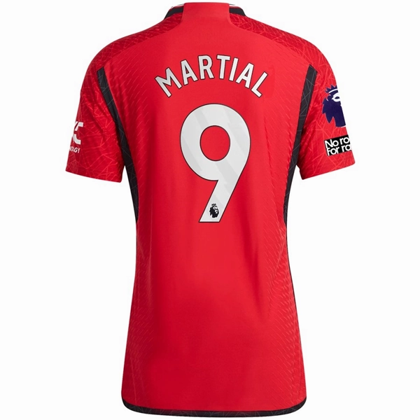Moisture Wicking Textile Technology Hyper Breathable adidas Manchester United Home Authentic Jersey Anthony Martial Home Jersey 23/24 w/ EPL   No Room For Racism Patches (Team College Red)