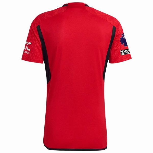 Bold Lettering adidas Manchester United Home Jersey 23/24 w/ EPL   No Room For Racism Patches (Team College Red)