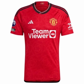 Athletic Day UV Protection Fabric adidas Manchester United Home Jersey 23/24 w/ EPL   No Room For Racism Patches (Team College Red)