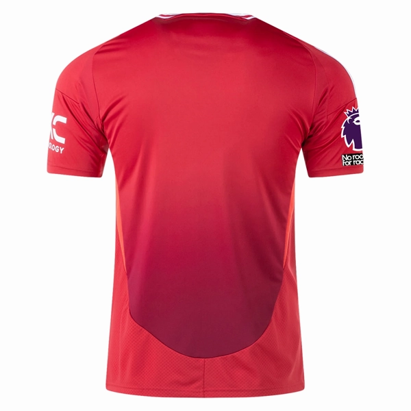 adidas Manchester United Home Jersey w/ EPL   No Room For Racism 24/25 (MUFC Red) Sweat Zone