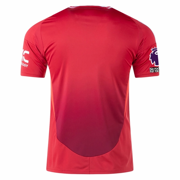 Unisex style Soft touch finish adidas Manchester United Home Jersey w/ EPL   No Room For Racism 24/25 (MUFC Red)