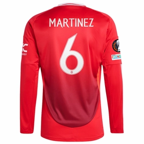 adidas Manchester United Lisandro Martinez Long Sleeve Home Jersey w/ Europa League Patches 24/25 (Red) Breath Ready