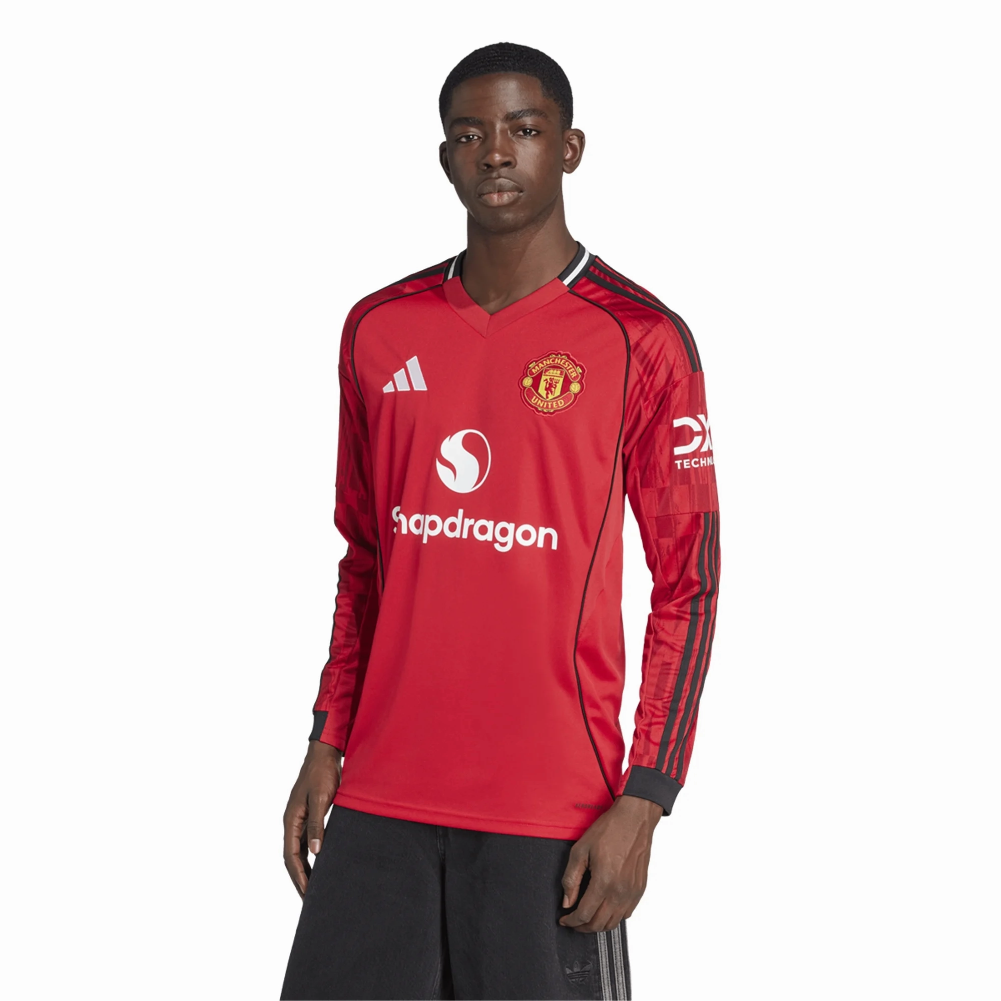 Hidden Pocket Design Odor Resistant Technology adidas Manchester United Long Sleeve Home Jersey 25/26 (Red)