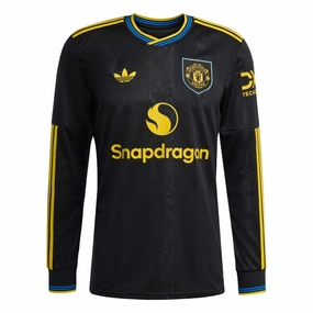 adidas Manchester United Long Sleeve Third Jersey 25/26 (Black) Maximum Performance