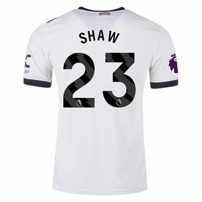 adidas Manchester United Luke Shaw Authentic Third Jersey w/ EPL Patch 24/25 (Off White) Athletic gear