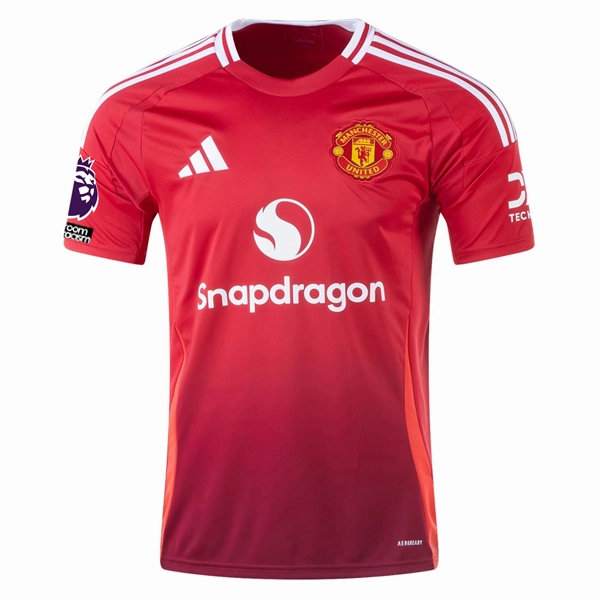 adidas Manchester United Luke Shaw Home Jersey w/ EPL   No Room For Racism 24/25 (MUFC Red) Low Impact Dye Process