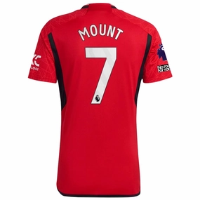Casual Wear adidas Manchester United Mason Mount Home Jersey 23/24 w/ EPL   No Room For Racism Patches (Team College Red)