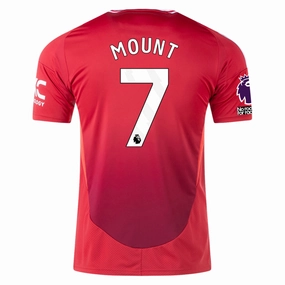 adidas Manchester United Mason Mount Home Jersey w/ EPL   No Room For Racism 24/25 (MUFC Red) Everyday Motion