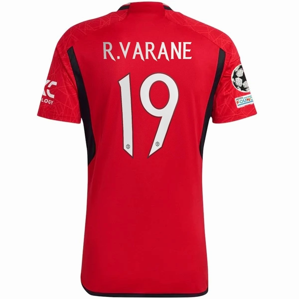 adidas Manchester United Rapha?l Varane Home Jersey 23/24 w/ Champions League Patches (Team College Red) sporty wear