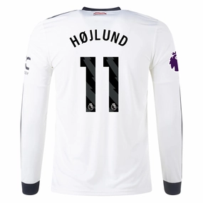 High Elasticity Cloth Temperature Control Weave adidas Manchester United Rasmus H?jlund Third Long Sleeve Jersey w/ EPL Patch 24/25 (Off White)
