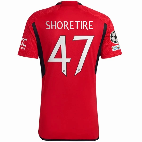 Comfort-Based Gear Wicking Interior Layer adidas Manchester United Shola Shoretire Home Jersey 23/24 w/ Champions League Patches (Team College Red)