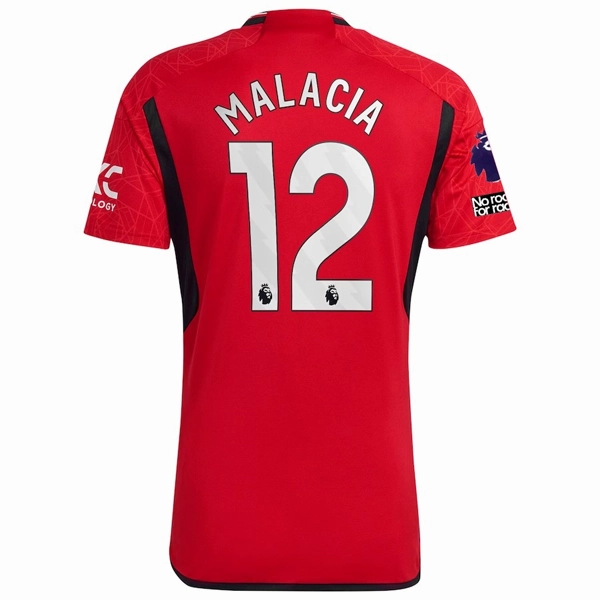 adidas Manchester United Tyrell Malacia Home Jersey 23/24 w/ EPL   No Room For Racism Patches (Team College Red) Mesh Panel Ventilation
