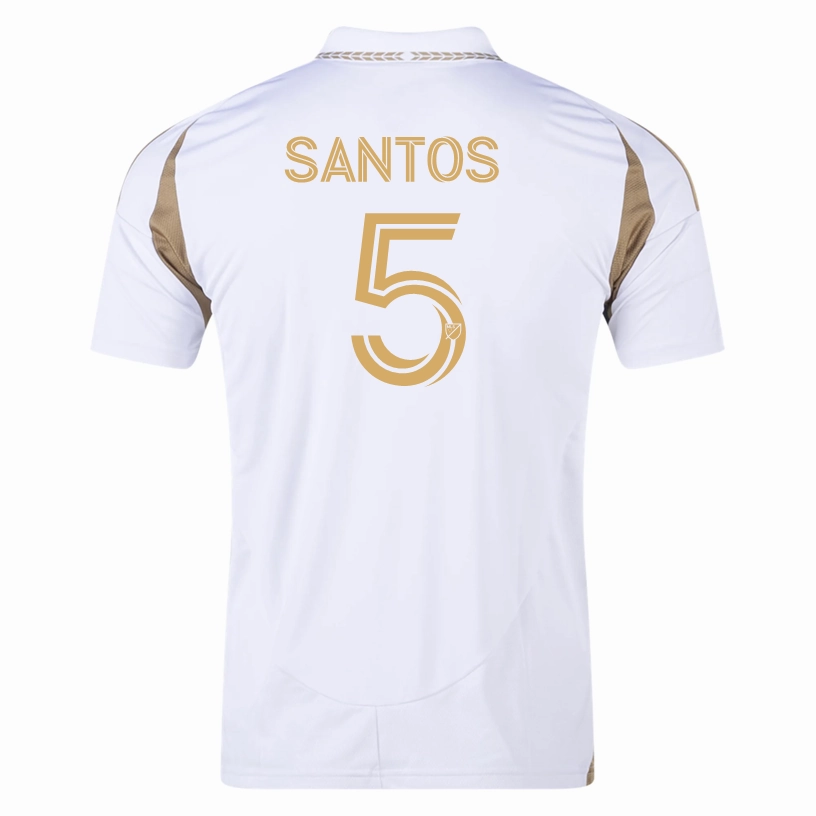 adidas Marlon Santos LAFC Away Jersey 25/26 (White/Gold) Full Zip Option Relaxed Neckline