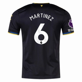 Maximum Performance Drop Tail Hem adidas Martinez Men's Manchester United Authentic Third Jersey 25/26 w/ NRFR   EPL Patches (Black)