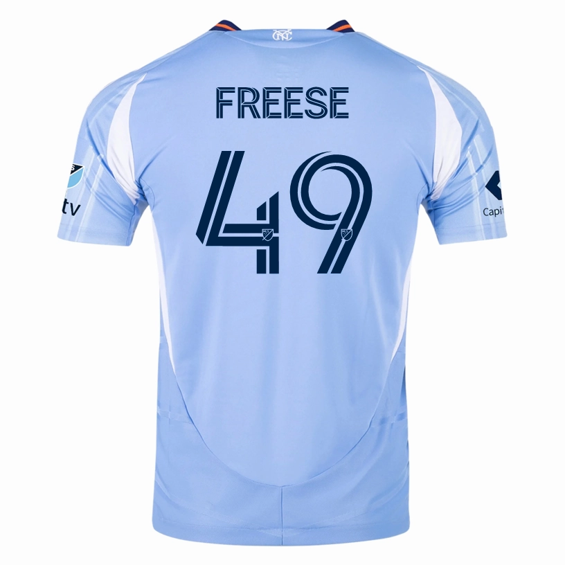 adidas Matt Freese New York City FC Authentic Home Jersey 25/26 w/ MLS Patches (Bahia Light Blue) Adaptable Fit