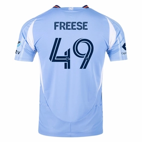 adidas Matt Freese New York City FC Authentic Home Jersey 25/26 w/ MLS Patches (Bahia Light Blue) Adaptable Fit