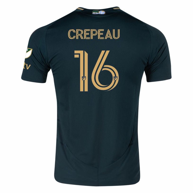 adidas Maxime Crepeau Portland Timbers Authentic Home Jersey w/ MLS & Apple Patch 25/26 (Green/Gold) Relaxed Performance