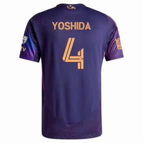 adidas Maya Yoshida LA Galaxy Authentic Away Jersey w/ MLS   Apple TV   RBC Sponsor 25/26 (Purple) High Density Knit Fabric Multiaxial Compression Zones