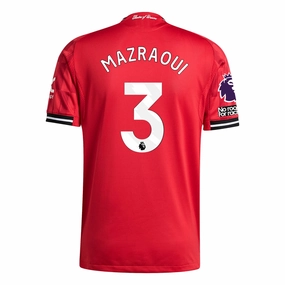Wrinkle Free Travel Fabric adidas Mazraoui Men's Manchester United Authentic Home Jersey 25/26 w/ NRFR   EPL Patch (Red)