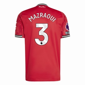 adidas Mazraoui Men's Manchester United Home Jersey 25/26 w/ EPL   NRFR Patches (Red) All-Day Wear All-day Performance