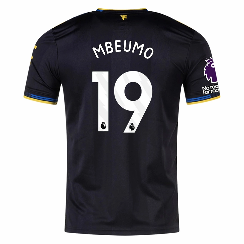adidas Mbeumo Men's Manchester United Authentic Third Jersey 25/26 w/ NRFR   EPL Patches (Black) Eco Friendly Recycled Material Knit Grid Mesh