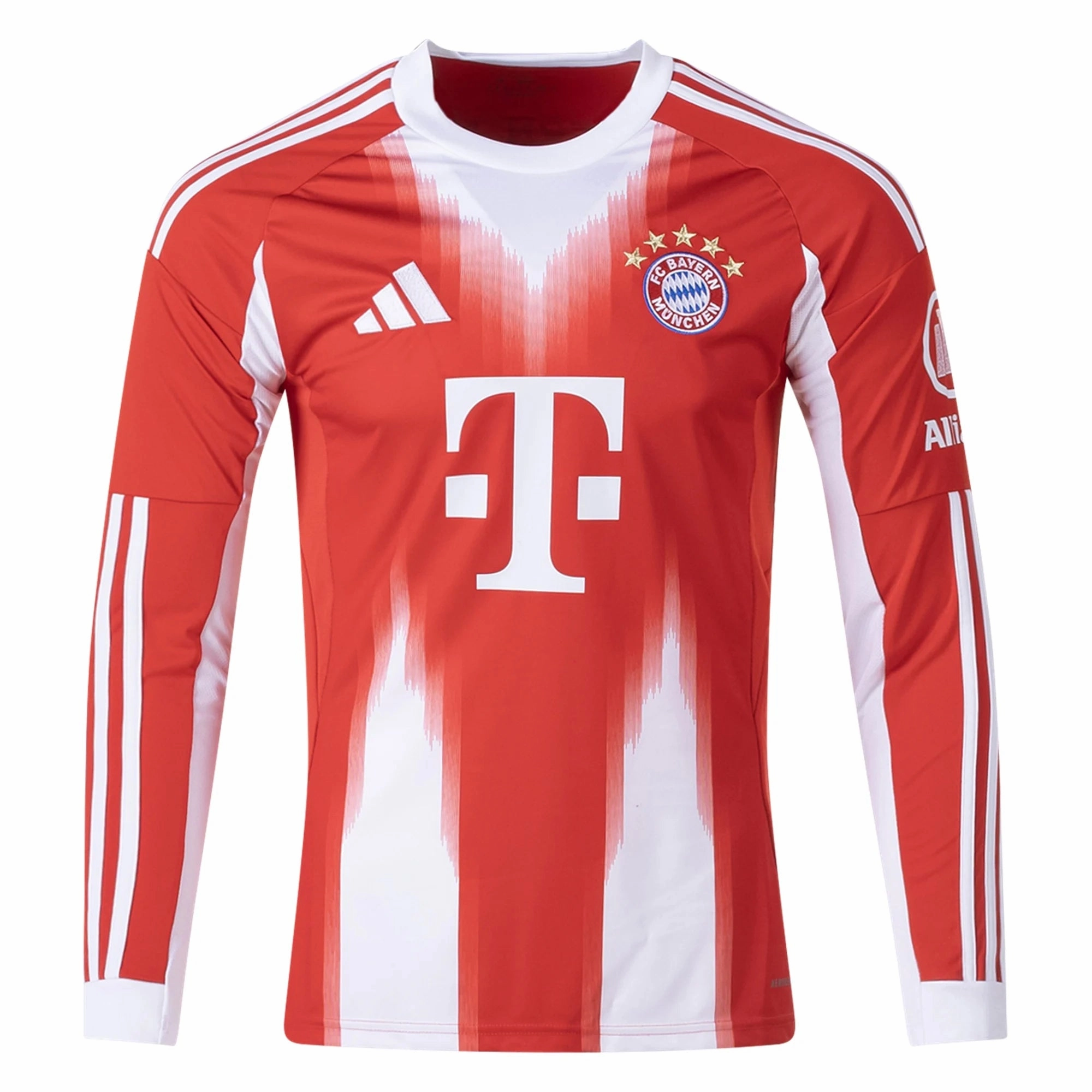 Knit Grid Mesh adidas Men's Bayern Munich Long Sleeve Home Jersey 25/26 (Red/White)