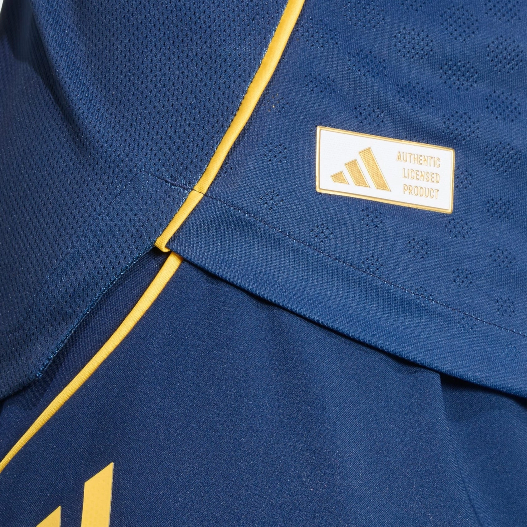 Moisture Control Microfiber Compression Fit Technology adidas Men's Boca Juniors Authentic Home Jersey 25/26 (Indigo/Gold)