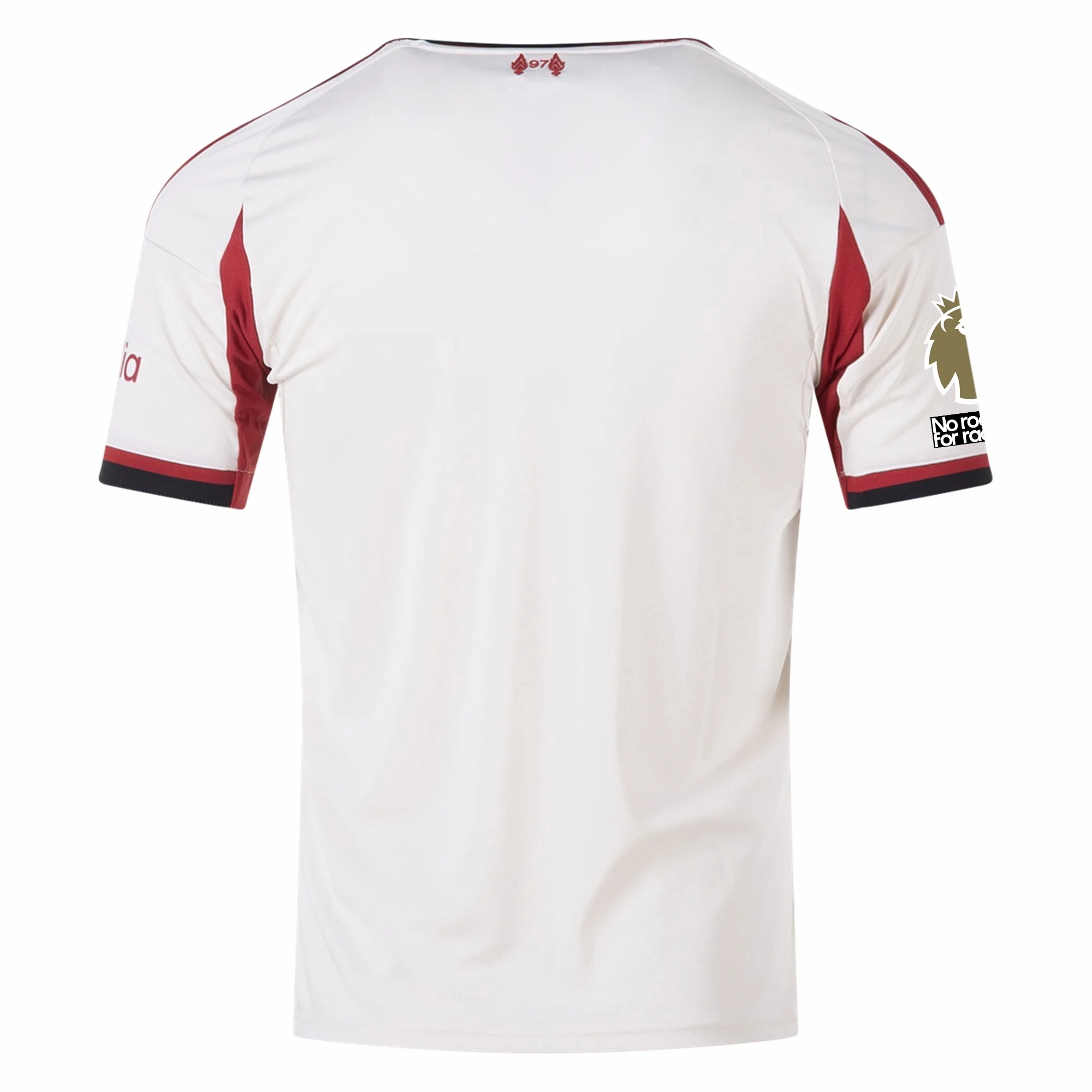 Flexible Hemline adidas Men's Liverpool Away Jersey w/ EPL Champions   No Room For Racism Patches 25/26 (Wonder White)