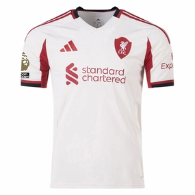 adidas Men's Liverpool Away Jersey w/ EPL Champions   No Room For Racism Patches 25/26 (Wonder White) Dry Performance