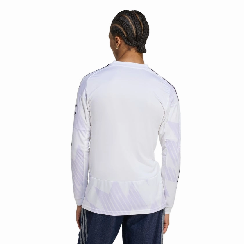 adidas Men's Manchester United 25/26 Long Sleeve Away Jersey (White) Anti Microbial Fiber Blend