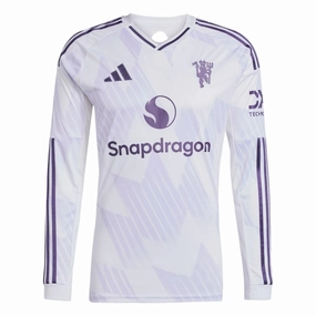 Athletic Performance Enhancement Easy Fit adidas Men's Manchester United 25/26 Long Sleeve Away Jersey (White)